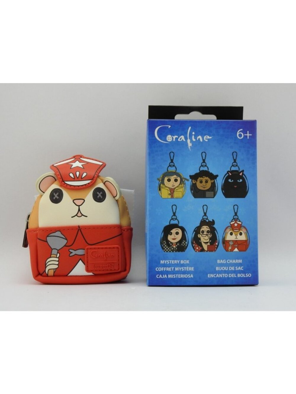 Loungefly Coraline Bobinsky Mouse Mystery Box Bag Charm Keychain Button Eyes